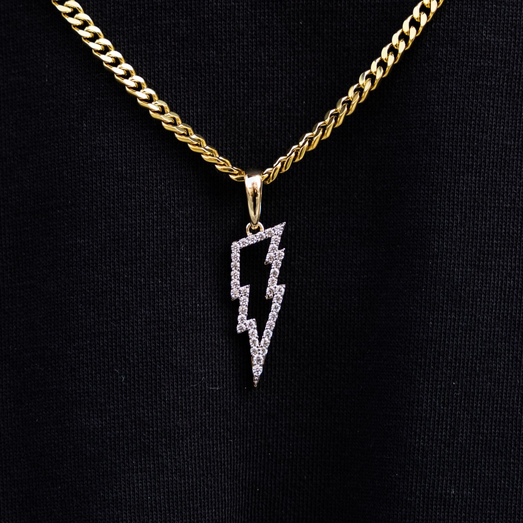 GLD Micro Cuban outlet link with eagle pendant.