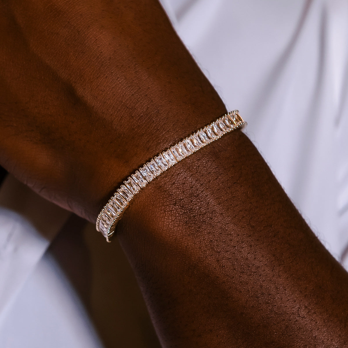 18 gold hotsell baguette cuz tennis bracelet