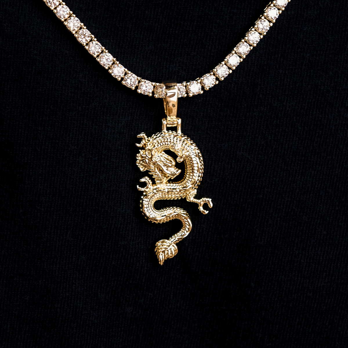 18K Real popular Saudi Gold Dragon/Chinese Goodluck Pendant