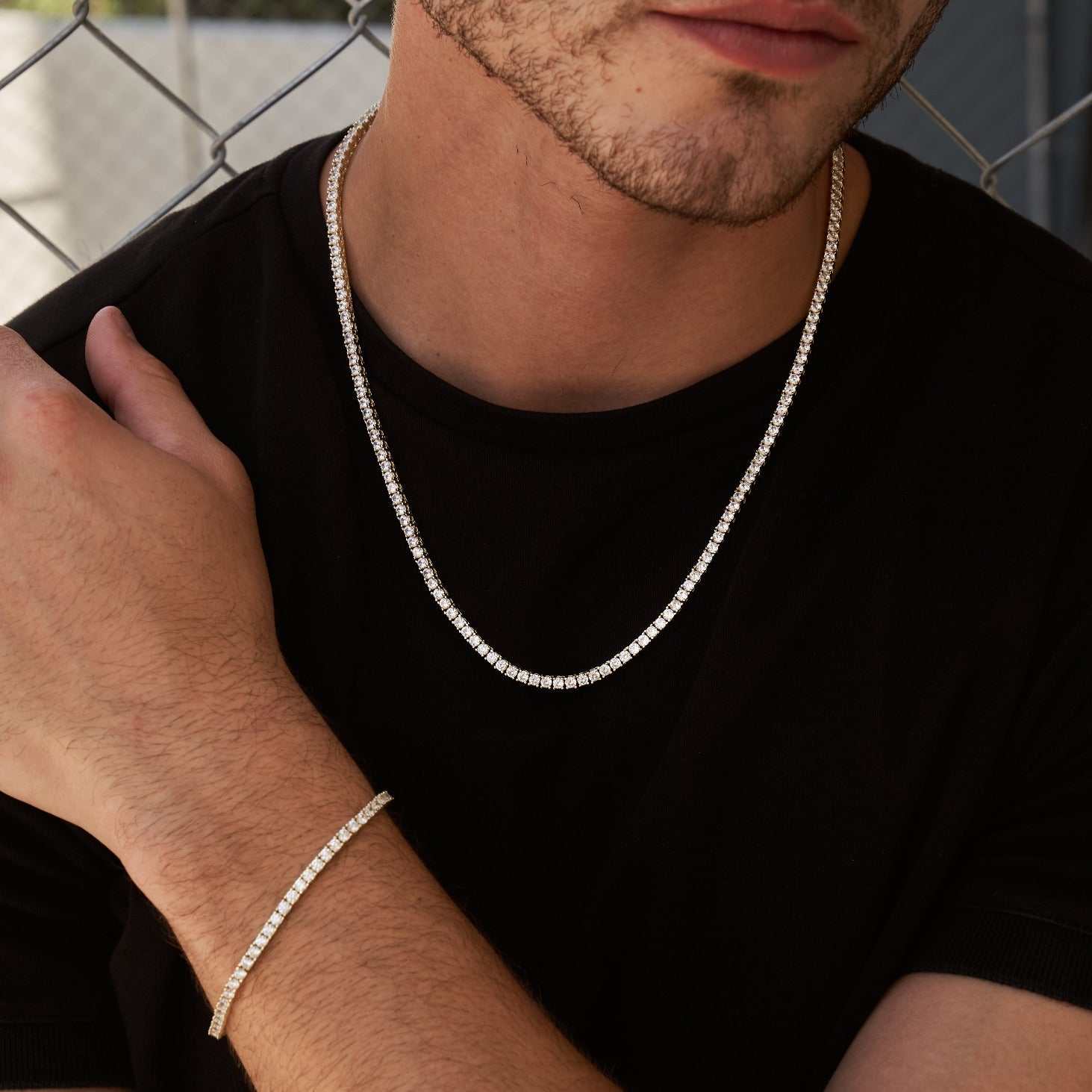 GLD Necklace and purchases Bracelet for men's