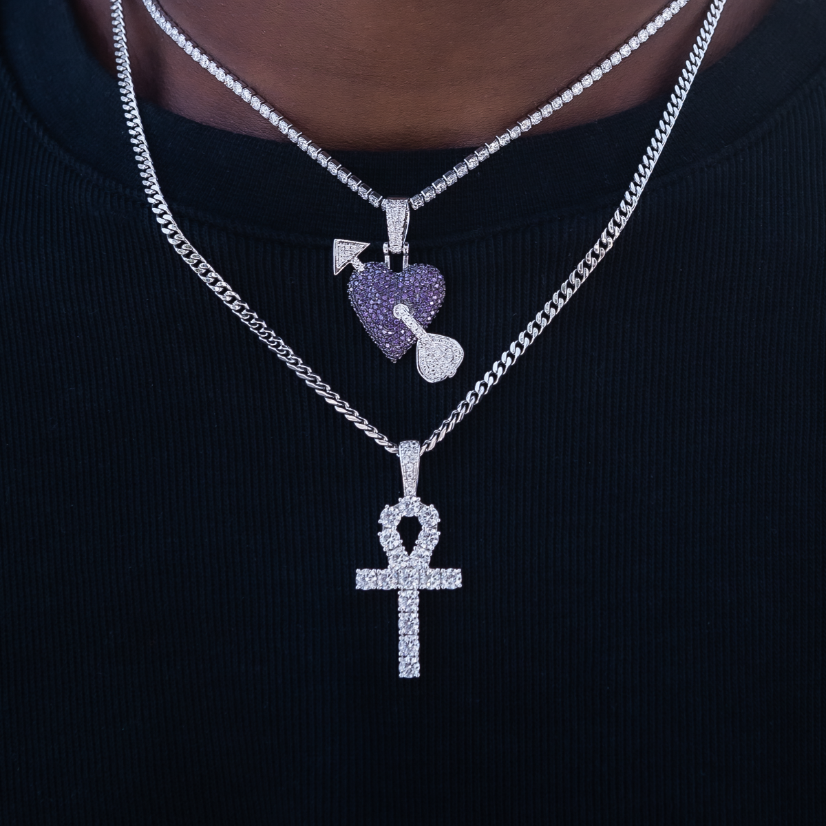 Heart and Cross Set in White Gold – The GLD Shop