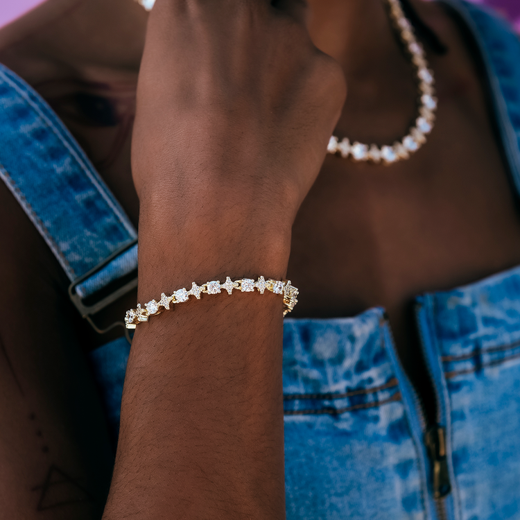 Round Stone Star Tennis Bracelet – The GLD Shop