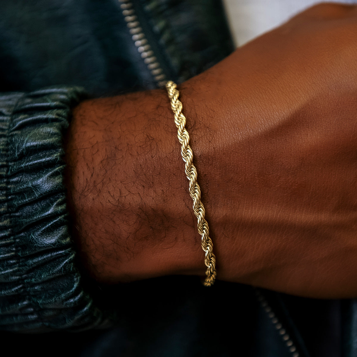 Rope Bracelet in Yellow Gold- 4mm – The GLD Shop