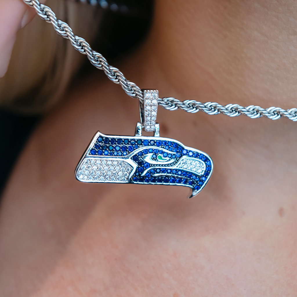 Seattle Seahawks NFL medallion top necklace pow wow