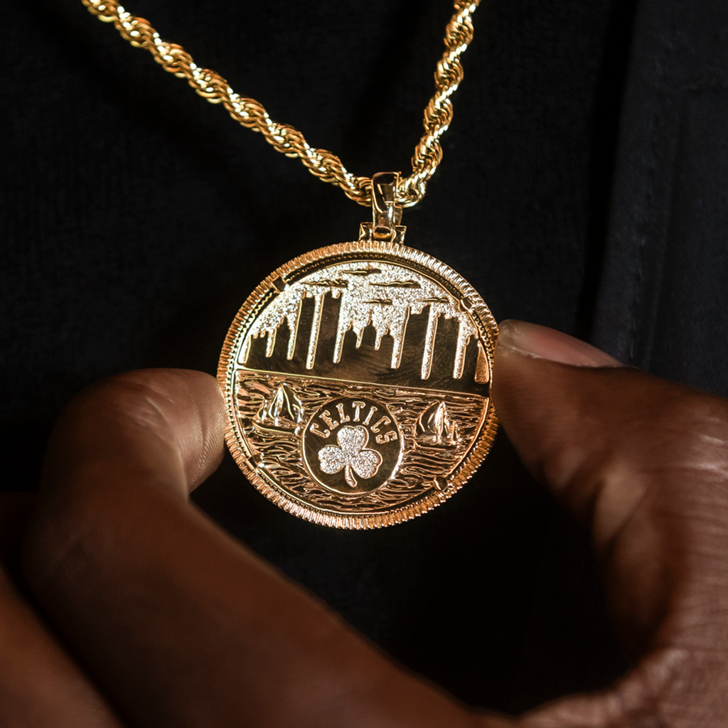 Gold Colored Boston Celtics Pendent 2024