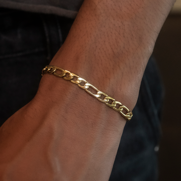 Figaro Bracelet in Yellow Gold- 6mm