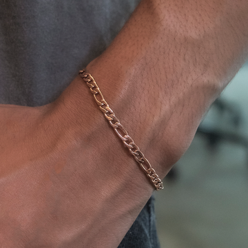 Figaro Bracelet in Rose Gold- 4mm