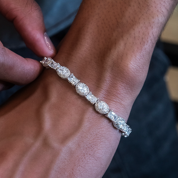 Oval Emerald Cut Tennis Bracelet