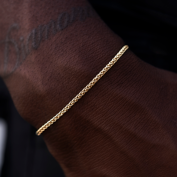 Palm Chain Bracelet in Yellow Gold- 2mm