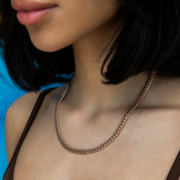 Cuban Link Necklace in Rose Gold- 5mm