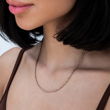 Rope Necklace in Rose Gold- 2mm