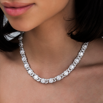 Iced Diamond Station Cuban Necklace