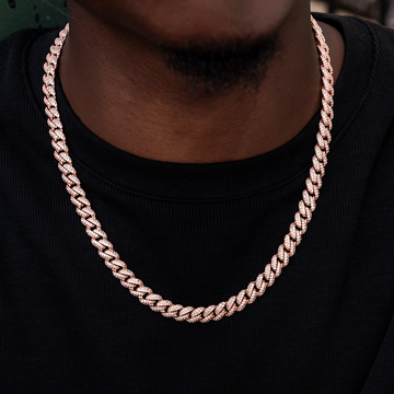 Diamond Cuban Chain in Rose Gold- 8.5mm