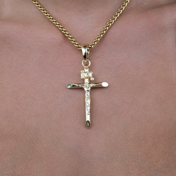 Large Crucifix Pendant in Yellow Gold