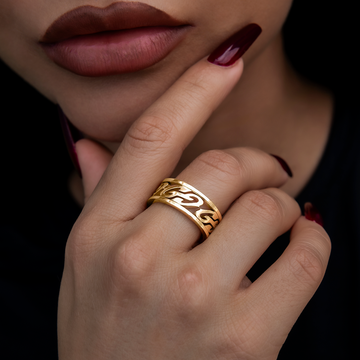 GG Logo Ring in Yellow Gold