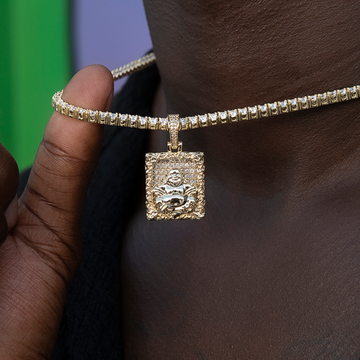 Diamond Buddha Pendant in Yellow Gold