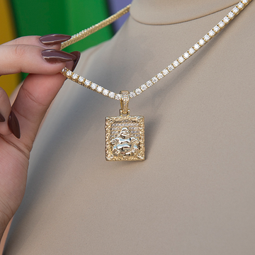 Diamond Buddha Pendant in Yellow Gold