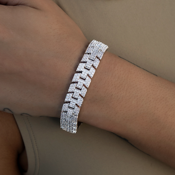 Diamond Spine Bracelet in White Gold