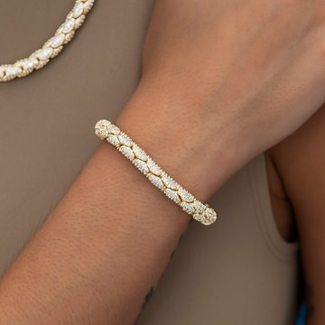 Diamond Pave Reptile Bracelet in Yellow Gold