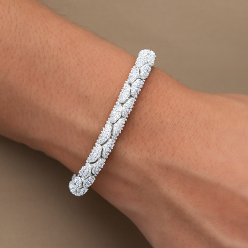 Diamond Pave Reptile Bracelet in White Gold