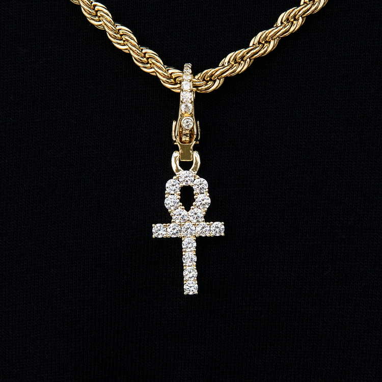 Gold popular Chain Franco 20in 2mm and Ankh Cross Pendant