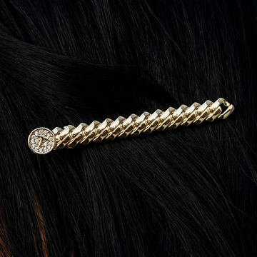 Miami Cuban Barrette in Yellow Gold- 8mm