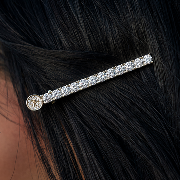 Diamond Tennis Barrette in Yellow Gold- 5mm