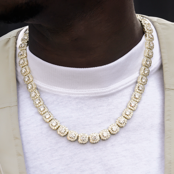 GLD Clustered Tennis Necklace shops in White Gold