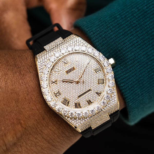 GLD deals Iced Out Rubber Strap Watch