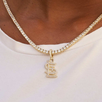 St. Louis Cardinals Micro Logo Pendant - Yellow Gold