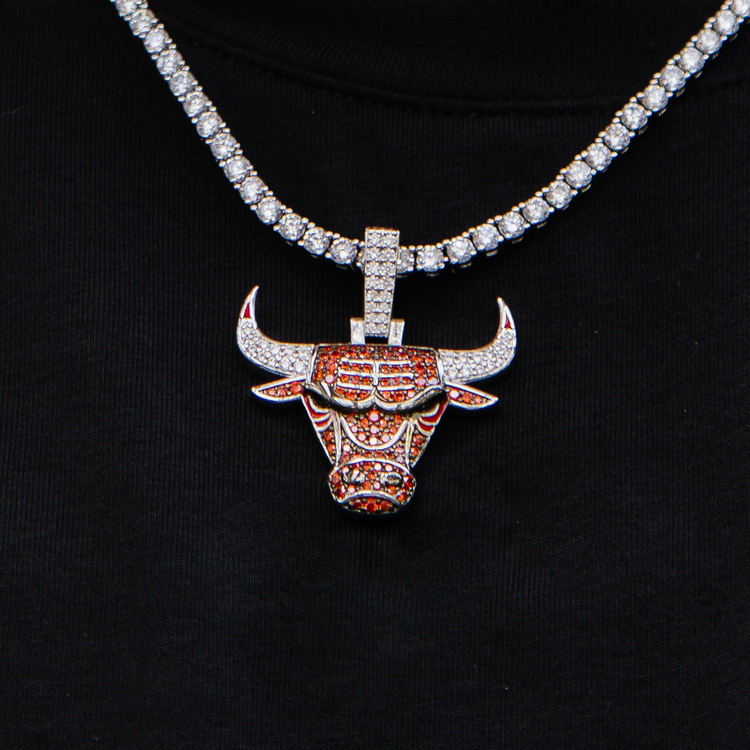 Silver Chicago Bull Pendant + 24 sold