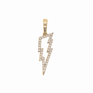 Moissanite Diamond Micro Lightning Bolt Pendant in Yellow Gold Vermeil