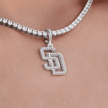 San Diego Padres Micro Pendant in White Gold