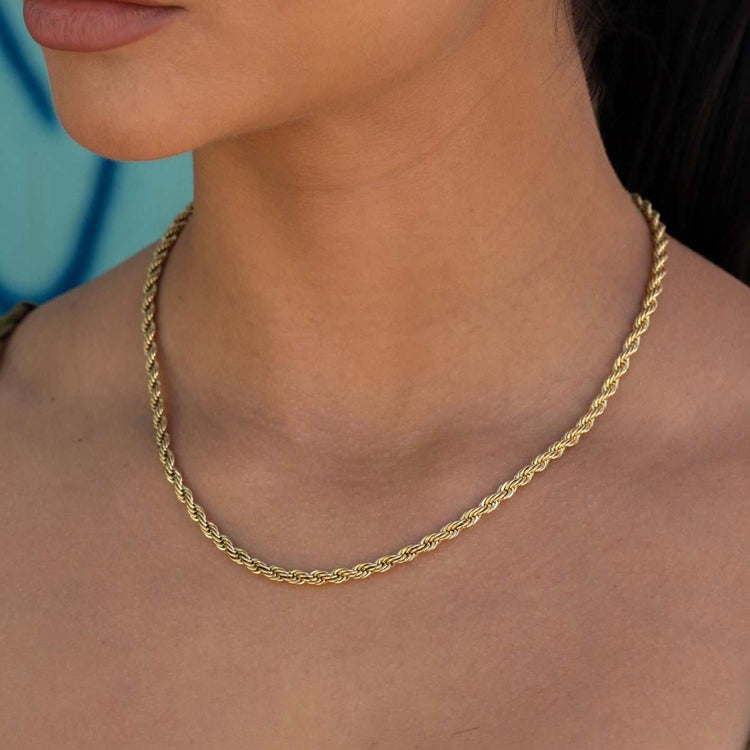 Rope Necklace in Yellow Gold - 4mm – The GLD Shop