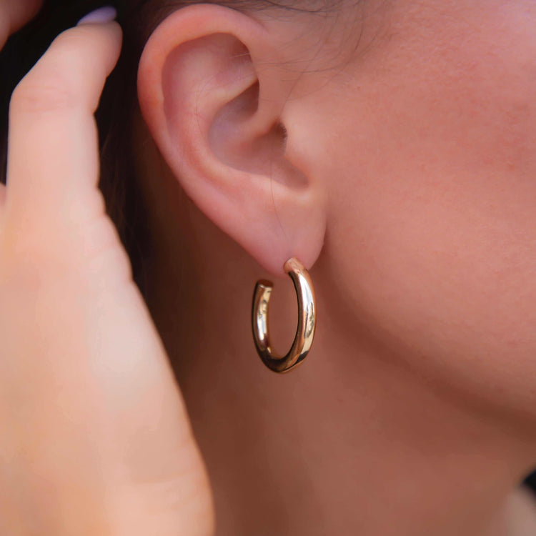 Small Hoop Gold Earrings 14K Yellow hotsell Gold