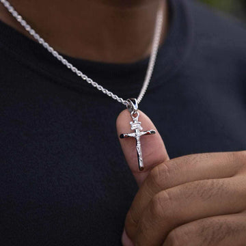 Solid White Gold Crucifix Pendant