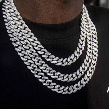 Player of the Game Chain - Diamond Cuban Link Chain in White Gold - 12 ...