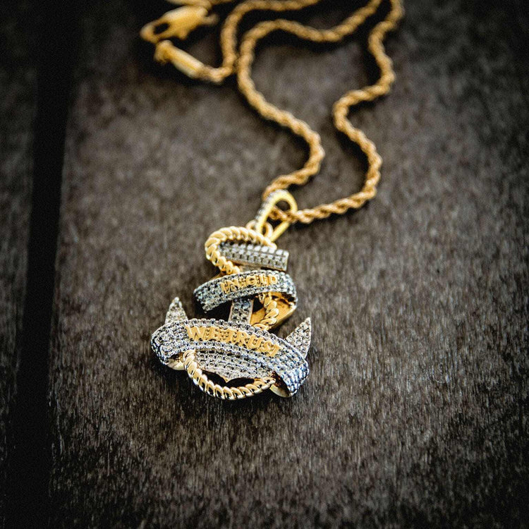 Top Iced Ship Anchor Pendant+ 20