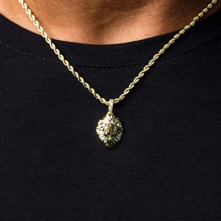 Gold Lion hotsell Head Necklace & Franco Hold Chain